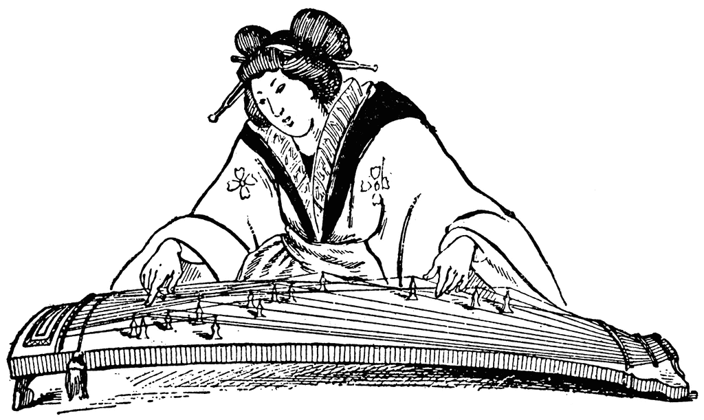 Koto musician illustration